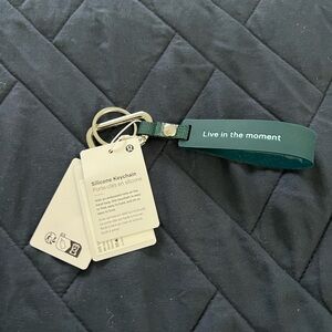Lululemon Green Silicone Keychain